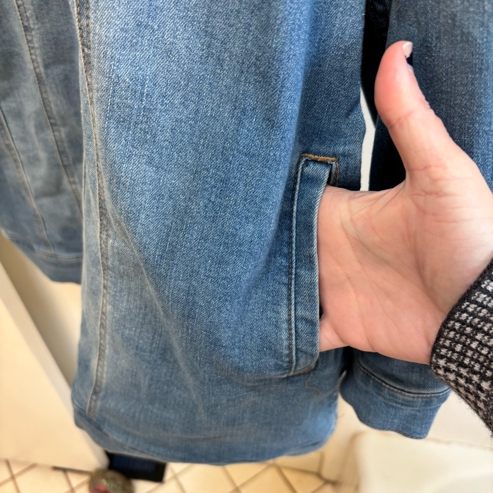 Woman Within Denim Jean Jacket Plus Size 32W XXXL Classic Preppy Teacher Comfort - Picture 6 of 13